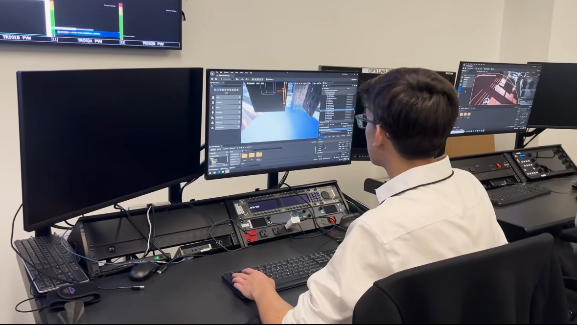 Working at a graphics workstation