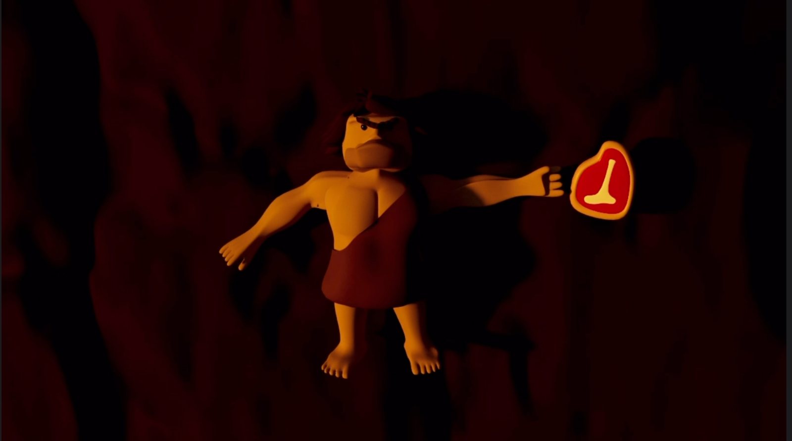 The caveman reaching for a glowing piece of meat