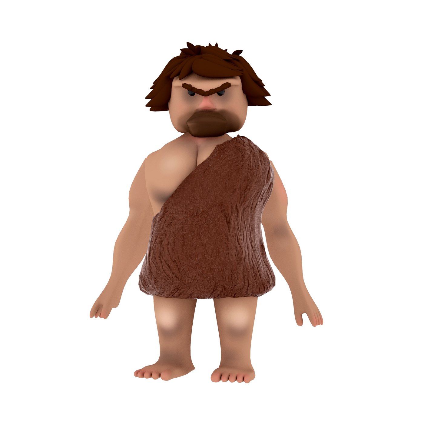 Textured 3D model of the caveman, made in Substance Painter